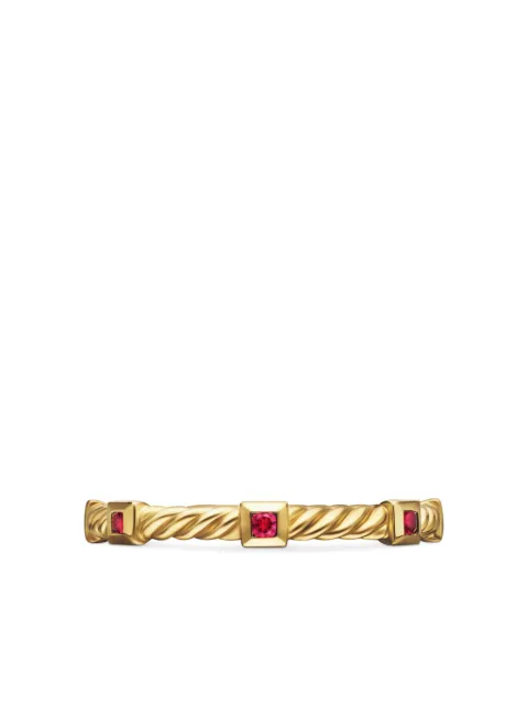 David Yurman anillo Cable Collectibles en oro amarillo de 18kt con rubí de 2mm