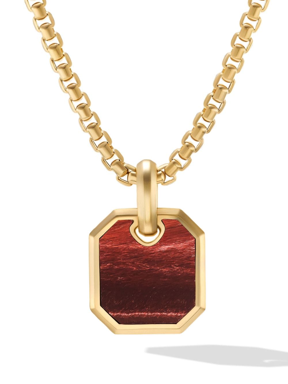 Shop David Yurman 18kt Yellow Gold Roman Tiger Eye Pendant In Red