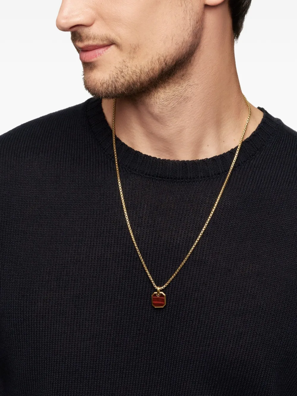 David Yurman 18kt yellow gold Roman tiger eye amulet (15mm) | Image 2