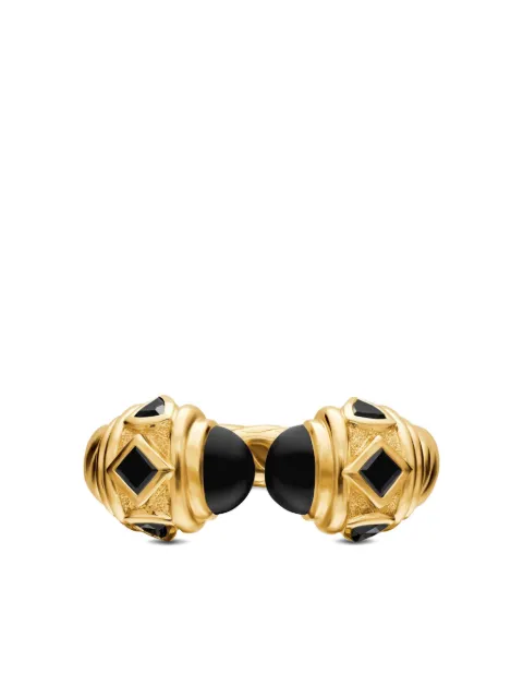 David Yurman 18kt yellow gold Renaissance onyx ring (6.5mm)