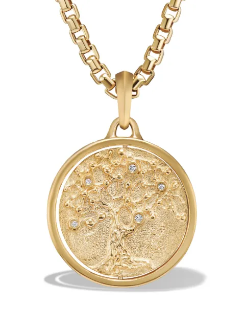 David Yurman 18kt yellow gold Life and Death Duality amulet (30mm)