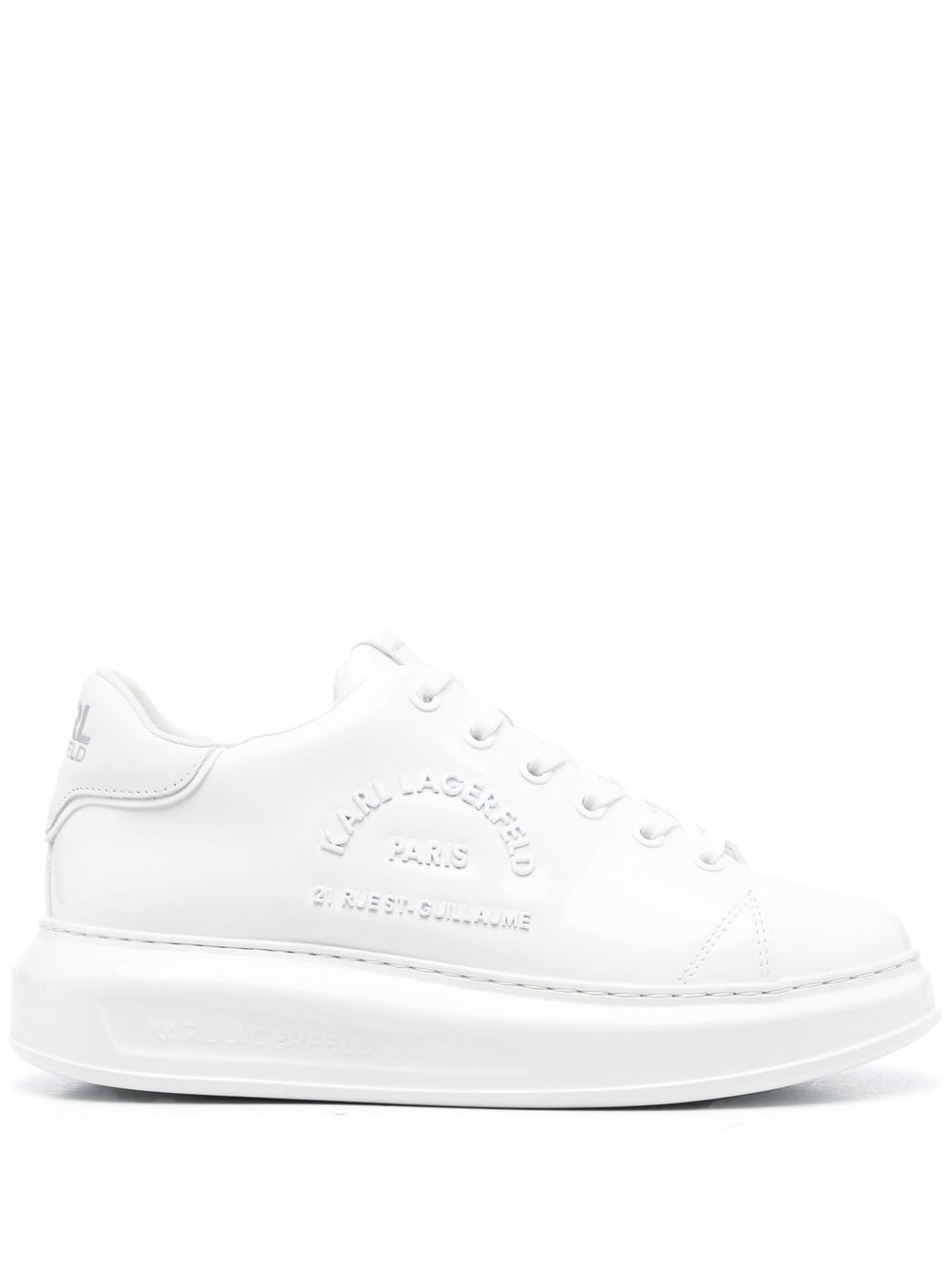 Karl Lagerfeld Rue St Guillaume Low-top Leather Sneakers In White