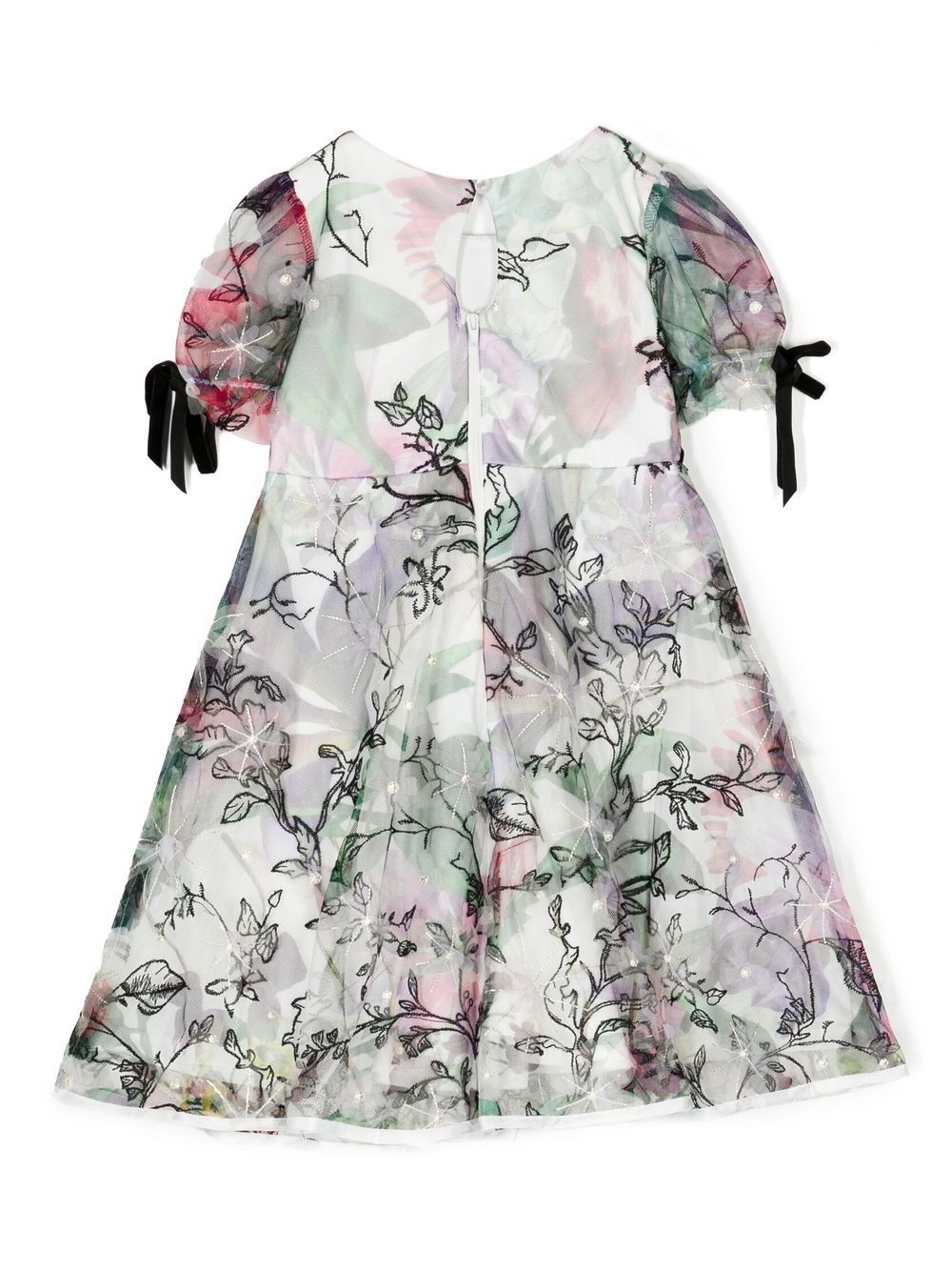 MARCHESA NOTTE MINI Jurk met pofmouwen - Wit