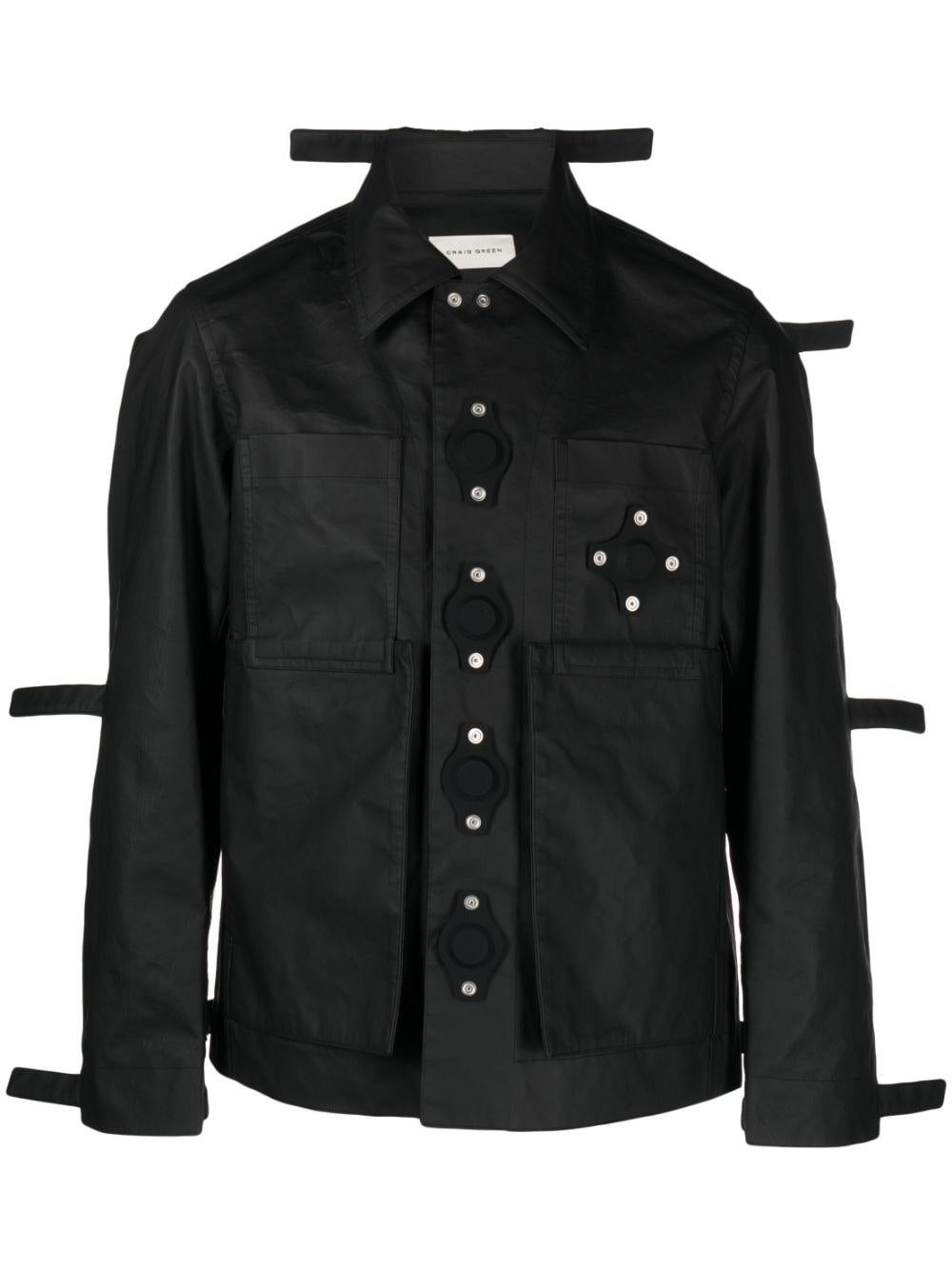 Shop Craig Green Tab Eyelet Strings Bomber Jacket In Black