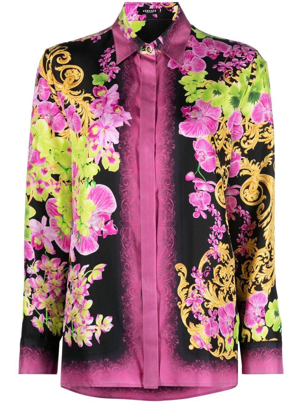 Versace Monogram Silk Pajama Top - Farfetch