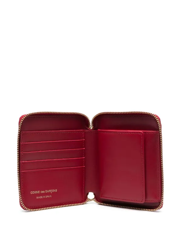 Comme Des Garçons Wallet external-pocket Leather Wallet Red