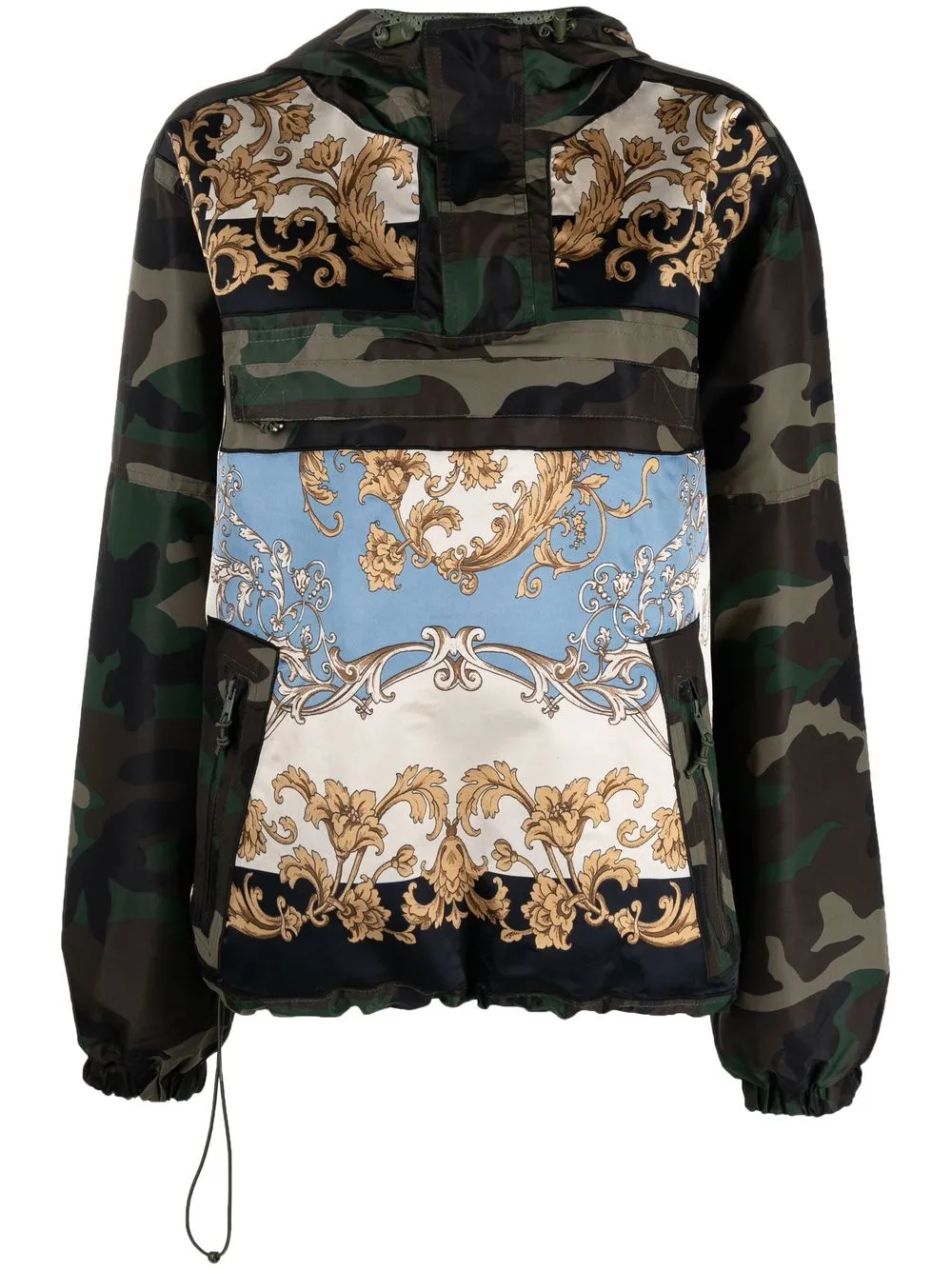 

Antonio Marras pattern-panelled pullover hooded jacket - Green