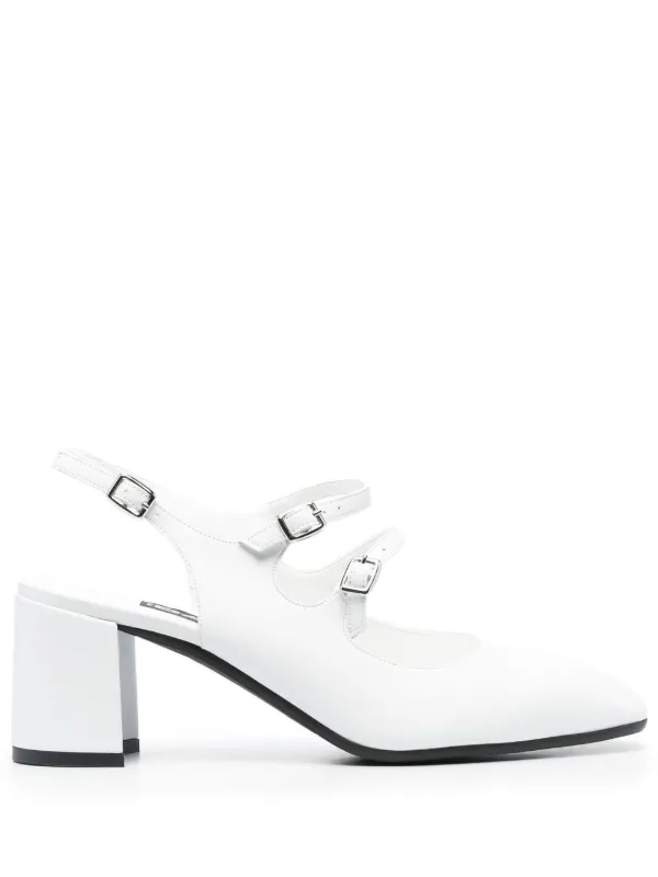 White block hot sale heel slingbacks