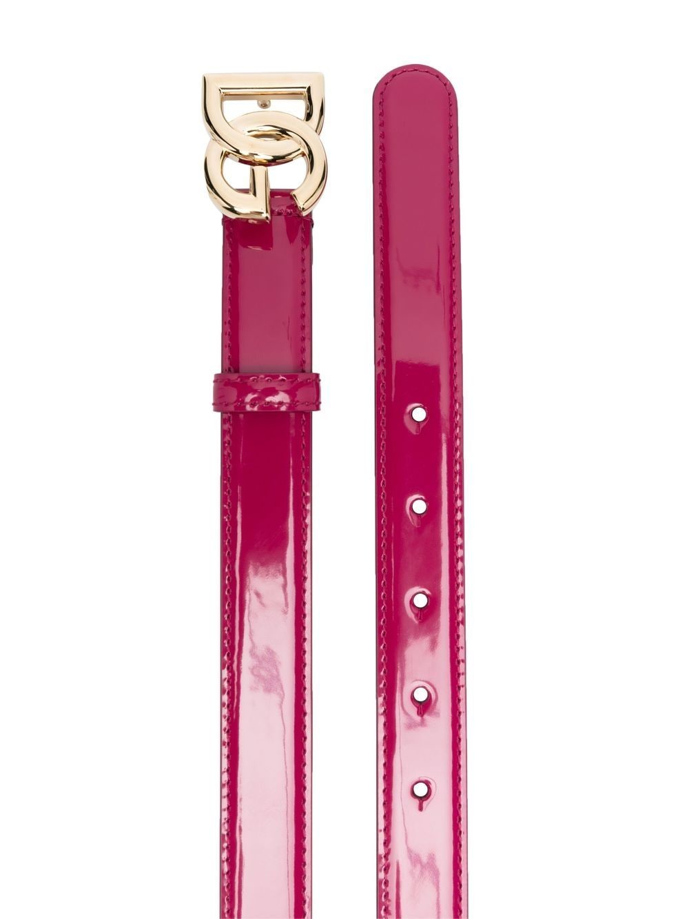 Shop Dolce & Gabbana Patent Leather Logo-buckle Belt In Pink