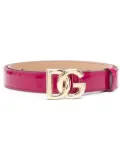 Dolce & Gabbana patent leather logo-buckle belt - Pink