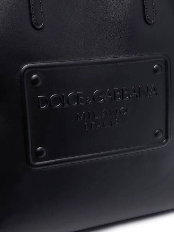 人気!【Dolce & Gabbana】 ロゴエンボストートバッグ Dolce & Gabbana ロゴエンボス トートバッグ | ブラック