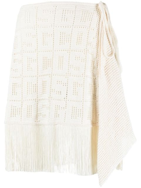 Gcds crochet-monogram mini skirt