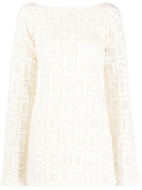 GCDS crochet-monogram long-sleeve dress