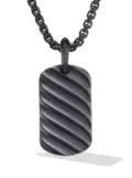 David Yurman Sculpted Cable tag (27mm) - Black