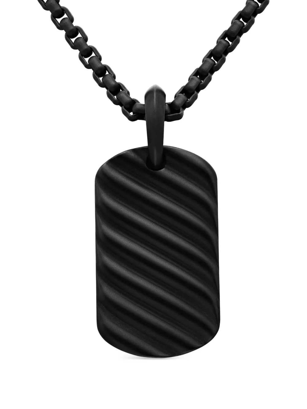 David Yurman Sculpted Cable tag (27mm) | Black | Image 1