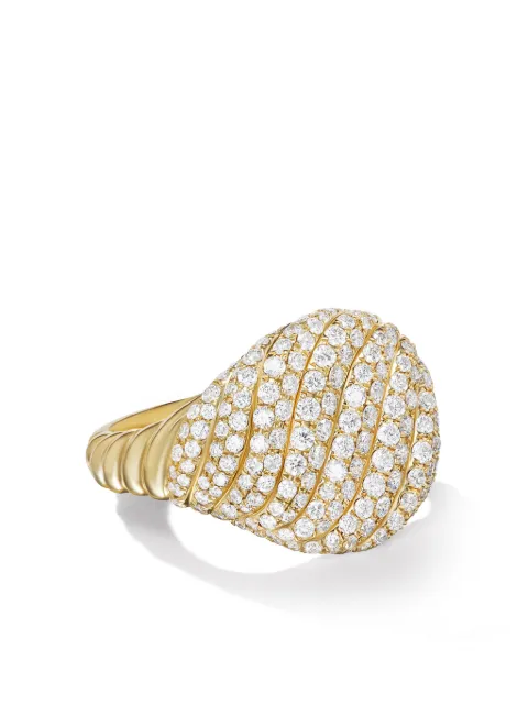 David Yurman 18kt yellow gold Sculpted Cable diamond ring