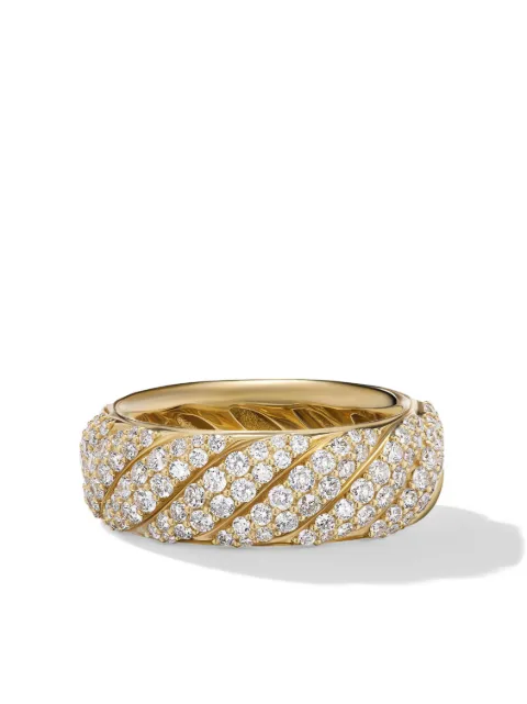 David Yurman anillo Sculpted Cable en oro amarillo de 18kt con diamante de 7.5mm