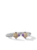 David Yurman sterling silver Renaissance amethyst and diamond ring