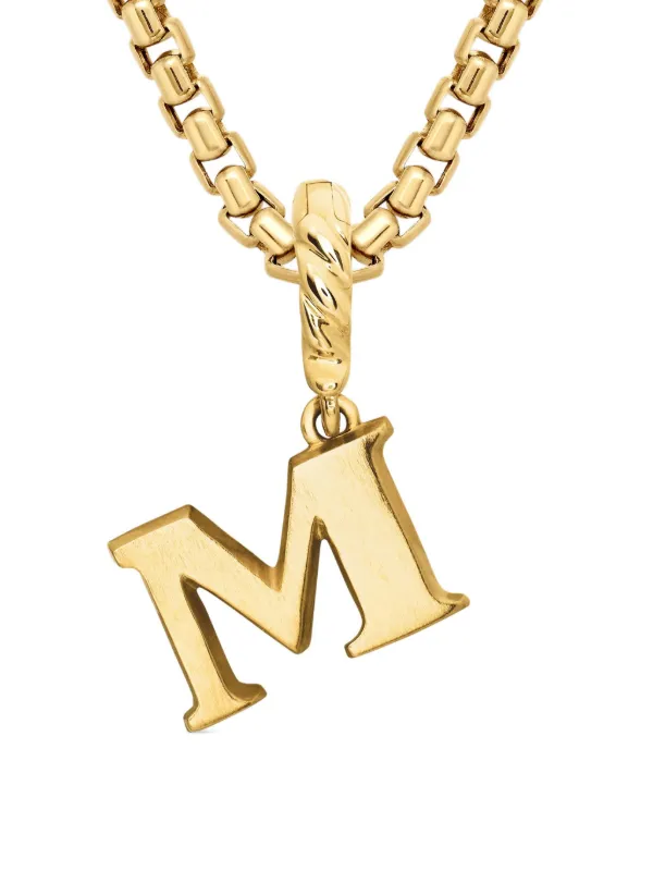 David Yurman Pavé Initial ダイヤモンド ペンダント 18Kイエロー 