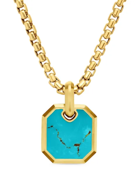 David Yurman 18kt yellow gold Roman turquoise amulet (15mm)