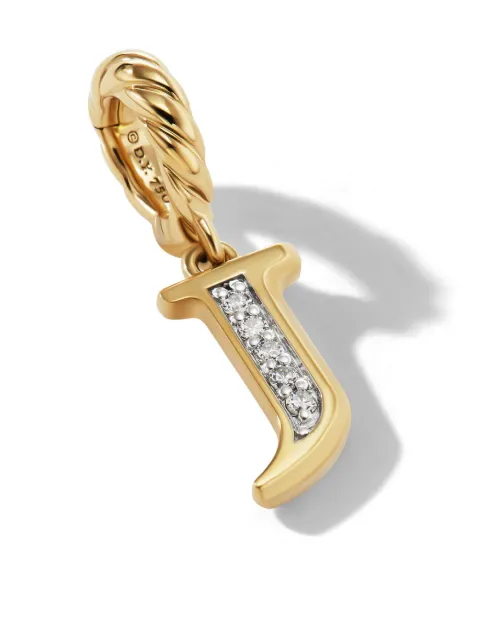 David Yurman 18kt yellow gold Pavé Initial diamond pendant
