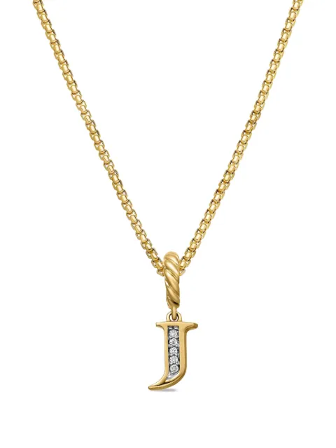 David Yurman dije Pavé Initial en oro amarillo de 18kt con diamante