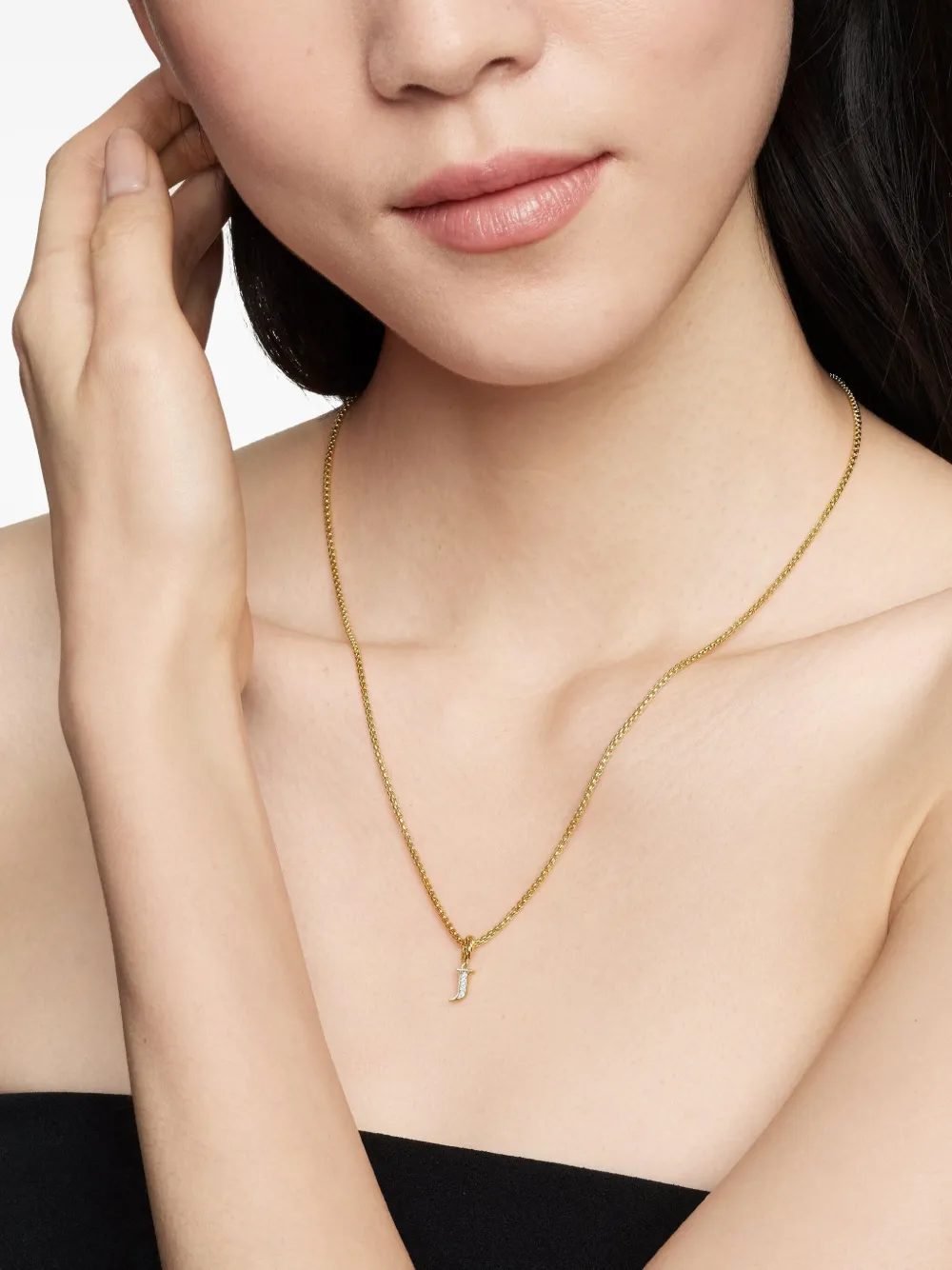 David Yurman dije Pavé Initial en oro amarillo de 18kt con diamante | Image 2