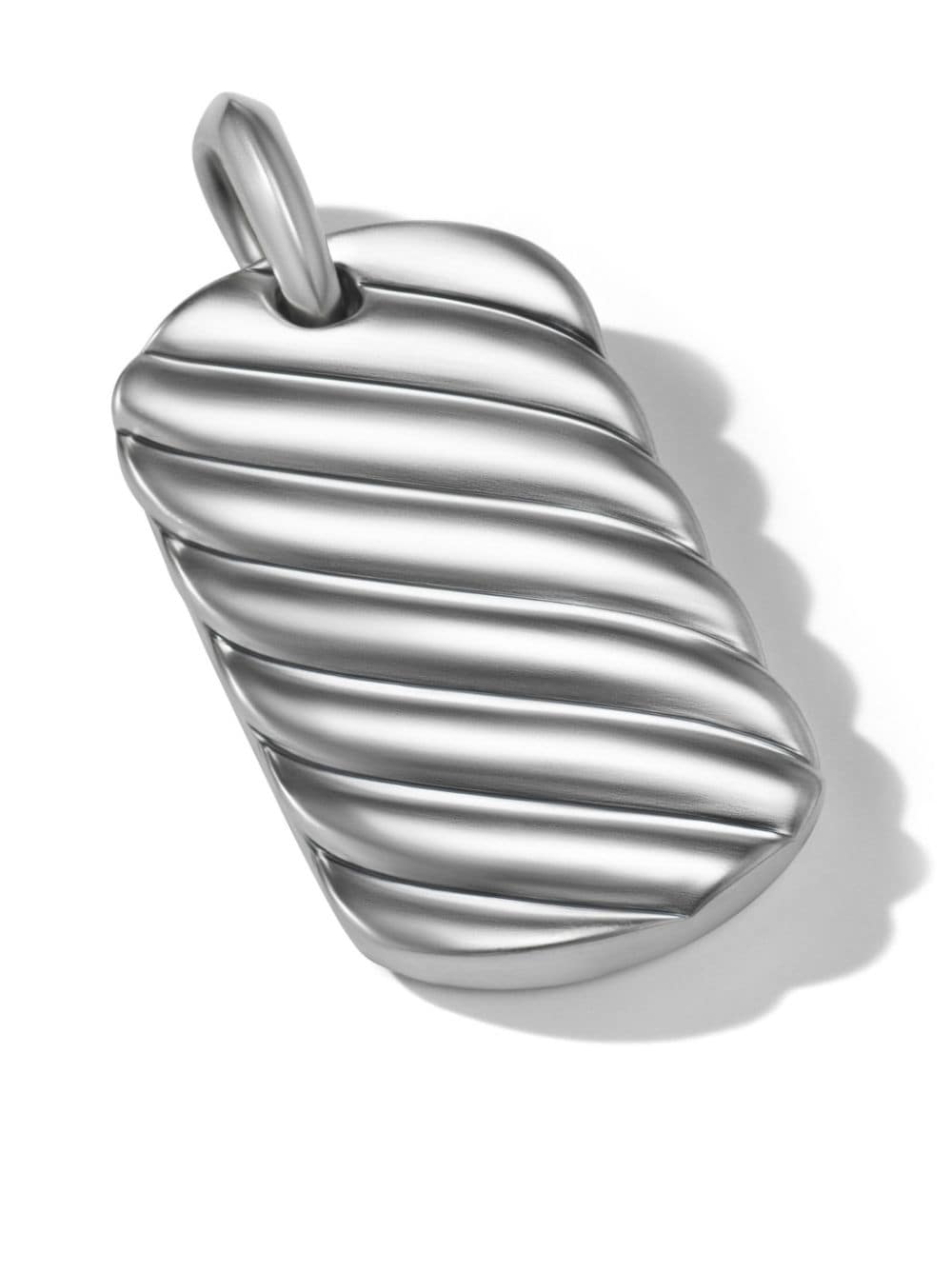 Shop David Yurman Sterling Silver Sculpted Cable Tag Pendant