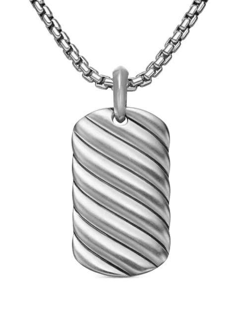 David Yurman etiqueta Sculpted Cable en plata de ley de 35mm