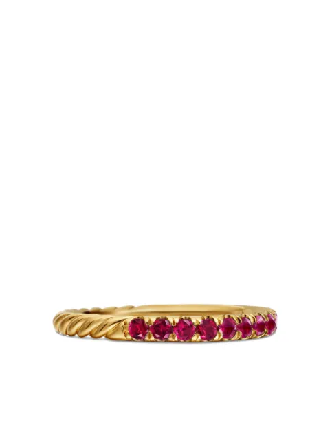 David Yurman 18kt yellow gold Cable Collectibles ruby ring (2mm)