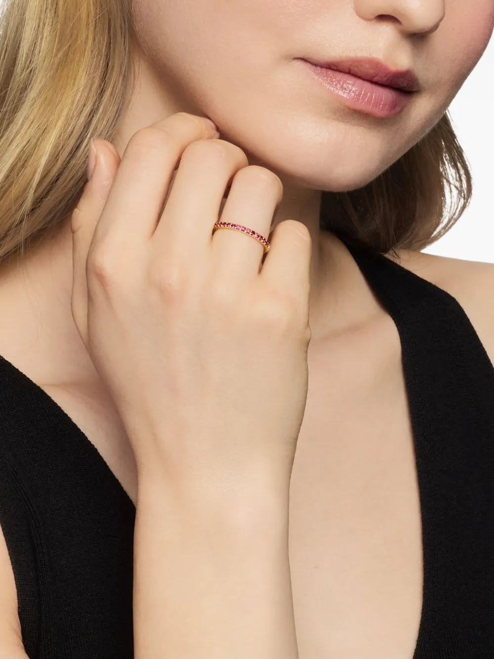 David Yurman 18kt Cable Collectibles Gelbgoldring mit Rubin 2mm | Image 2