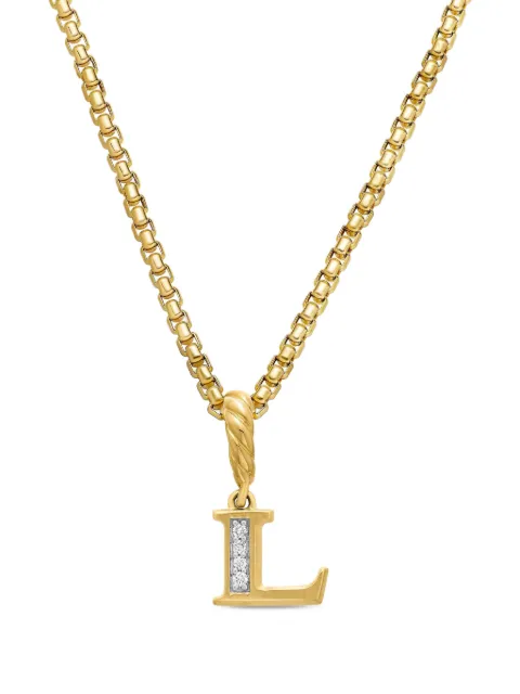 David Yurman 18kt yellow gold Pavé Initial pendant