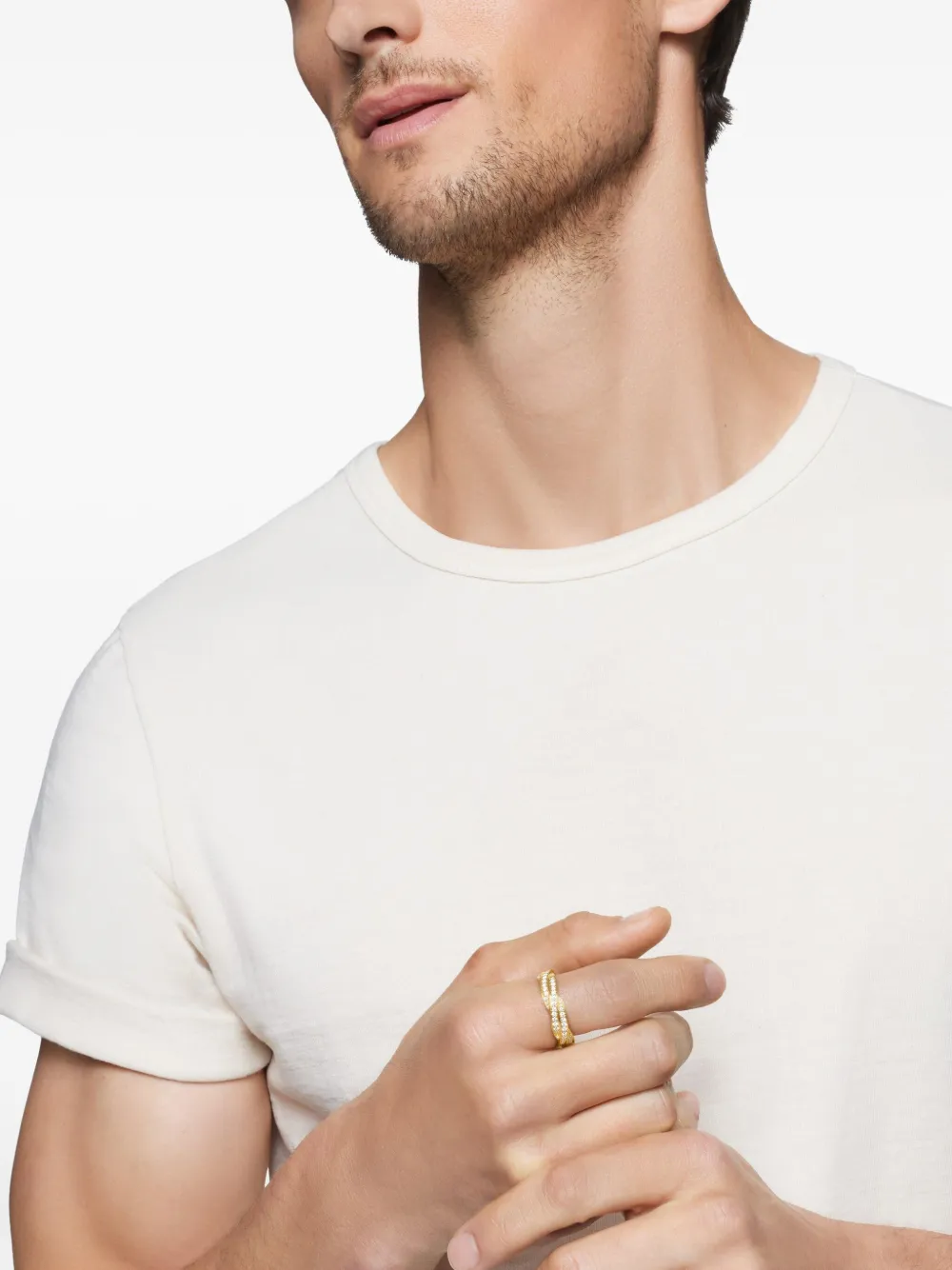 David Yurman 18kt yellow gold DY Helios band ring (6mm) | Image 2
