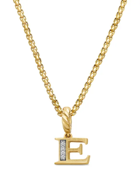 David Yurman dije Pavé Initial en oro amarillo de 18kt