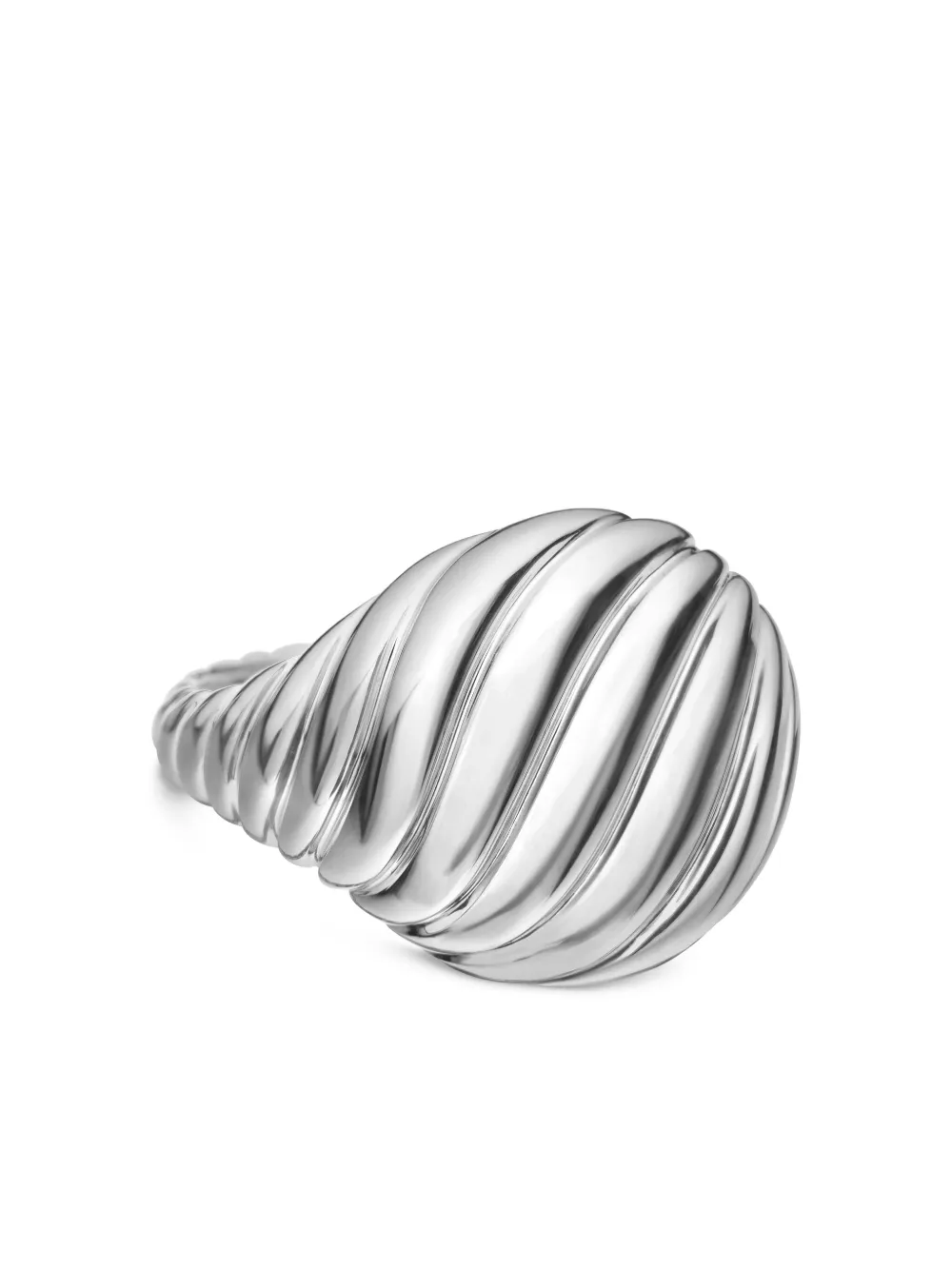 David Yurman Sculpted Cable ピンキーリング 13mm スターリングシルバー - シルバートーン David Yurman Sculpted Cable ピンキーリング 13mm スターリングシルバー - シルバートーン