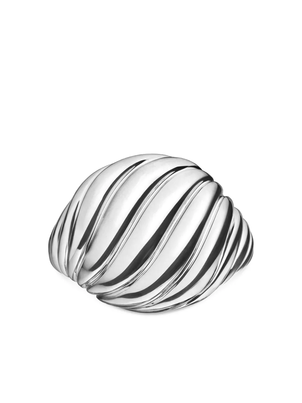 Sterling Silver Sculpted Cable Pinky Ring (13mm)