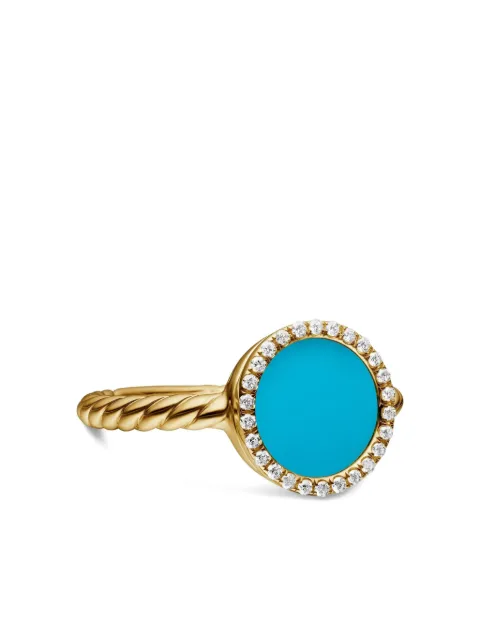 David Yurman 18kt Petite DY Elements Gelbgoldring mit Diamanten 11,3mm