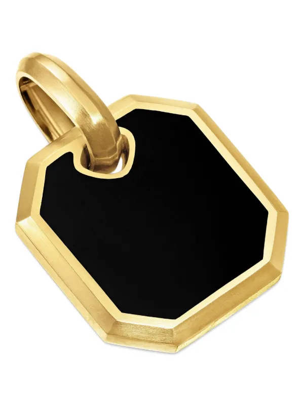 David Yurman 18kt Yellow Gold Roman Onyx Amulet (15mm