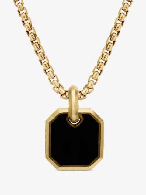 David Yurman 18kt yellow gold Roman onyx amulet (15mm)