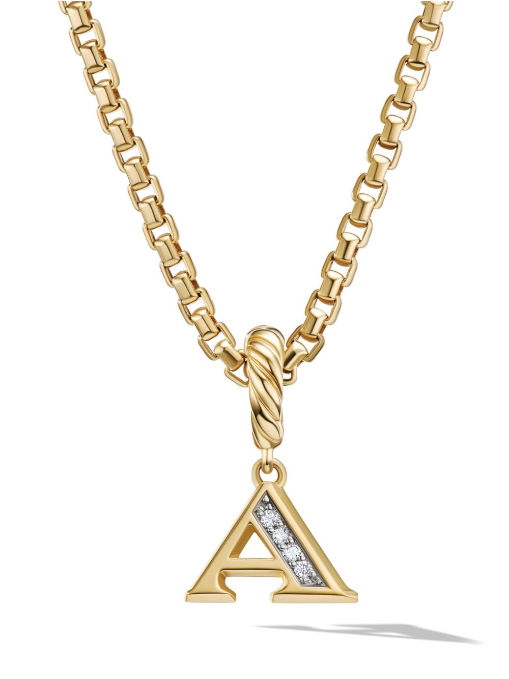 18kt yellow gold initial diamond pendant