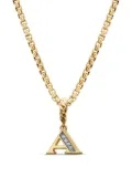 David Yurman 18kt yellow gold pavé initial pendant