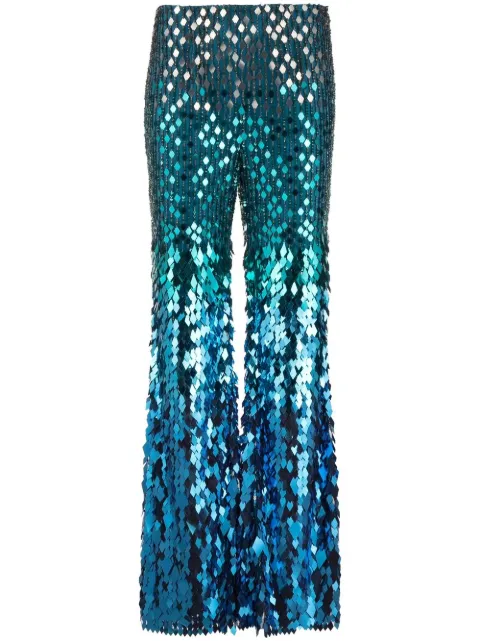 Alberta Ferretti pantalones acampanados con detalles de lentejuelas 