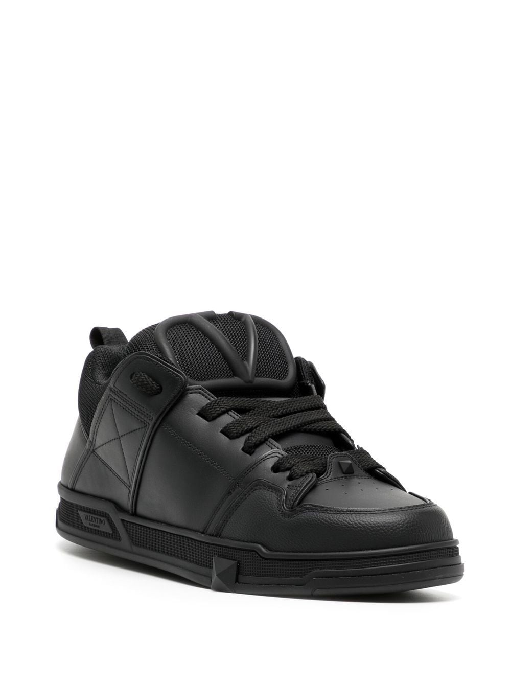 Shop Valentino Open Skate Low-top Sneakers In Black