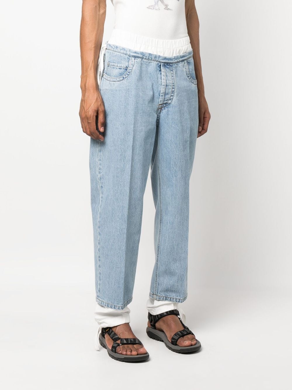 Shop Craig Green Metal-eyelet Loose-fit Jeans In Blue