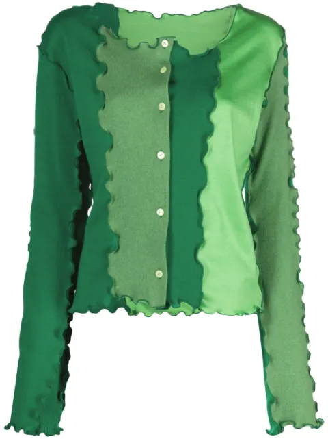 sherris lettuce-trim panelled cardigan