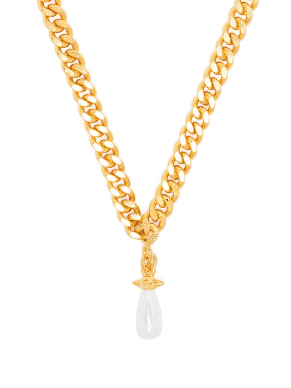 chunky chain drop-pendant necklace
