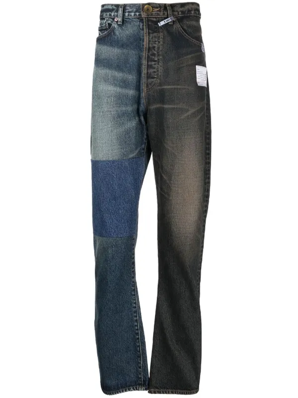 Maison Mihara Yasuhiro two-tone straight-leg Jeans - Farfetch