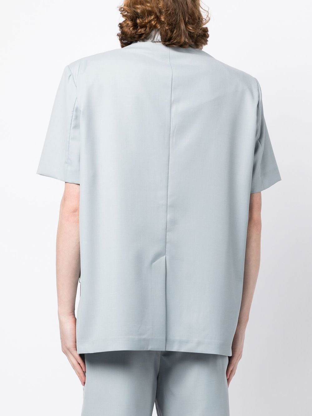Shop Feng Chen Wang Short-sleeved Blazer In Blue