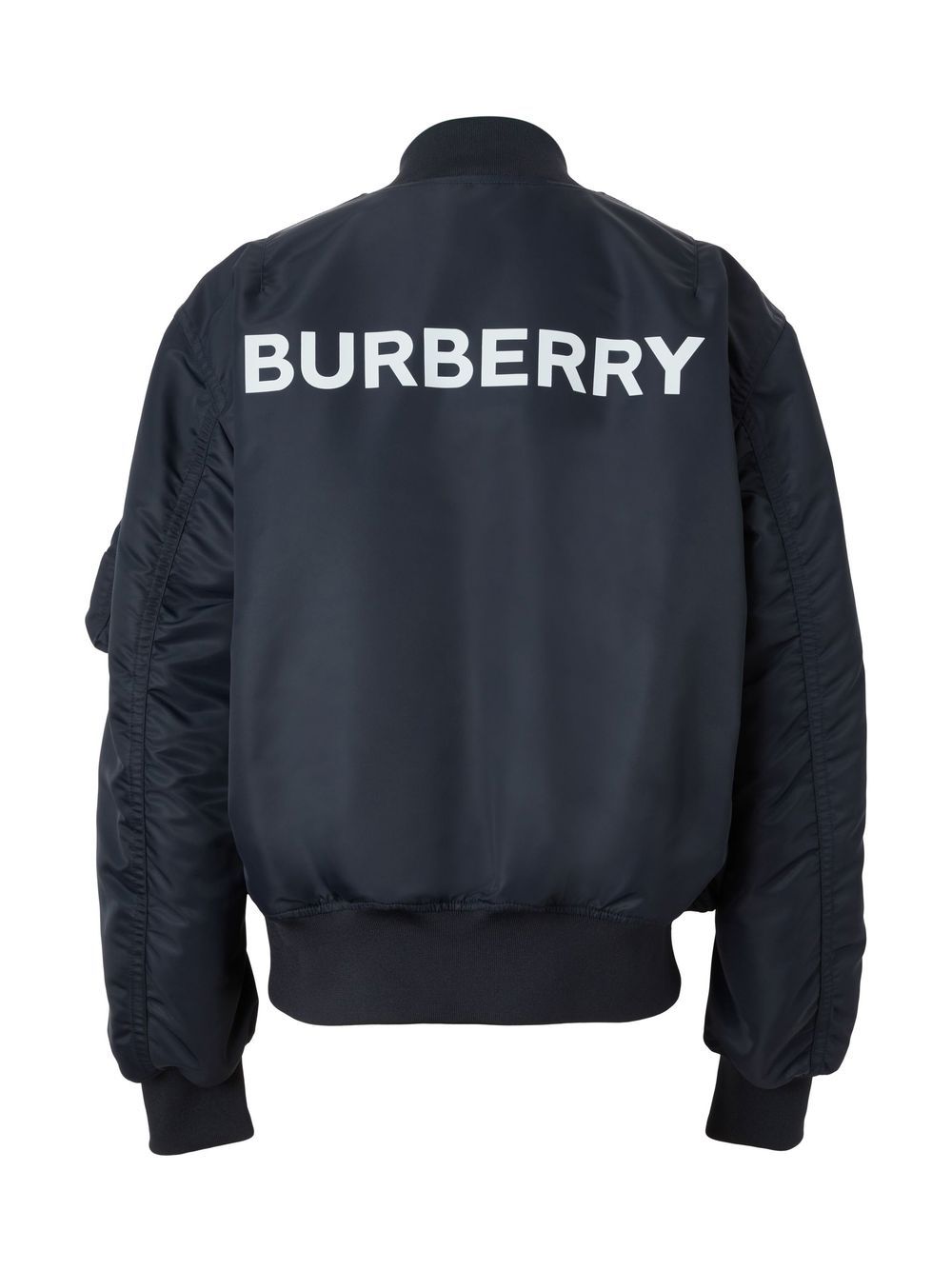 Shop Burberry Logo-print Bomber Jacket In Blue