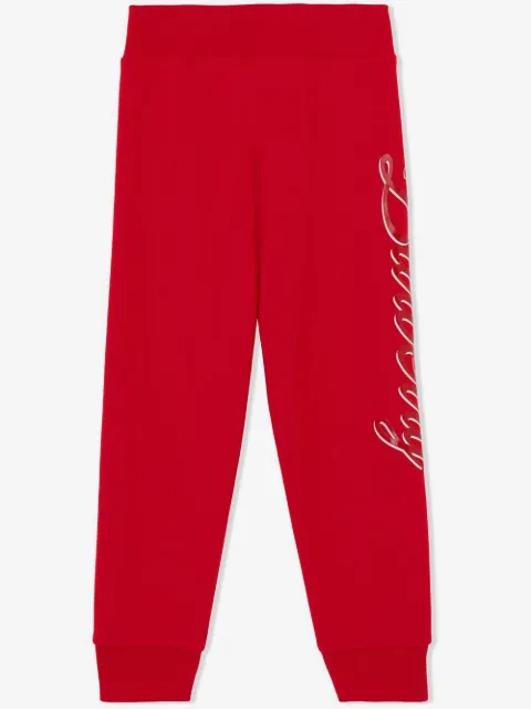 Burberry Kids script logo-print cotton track trousers